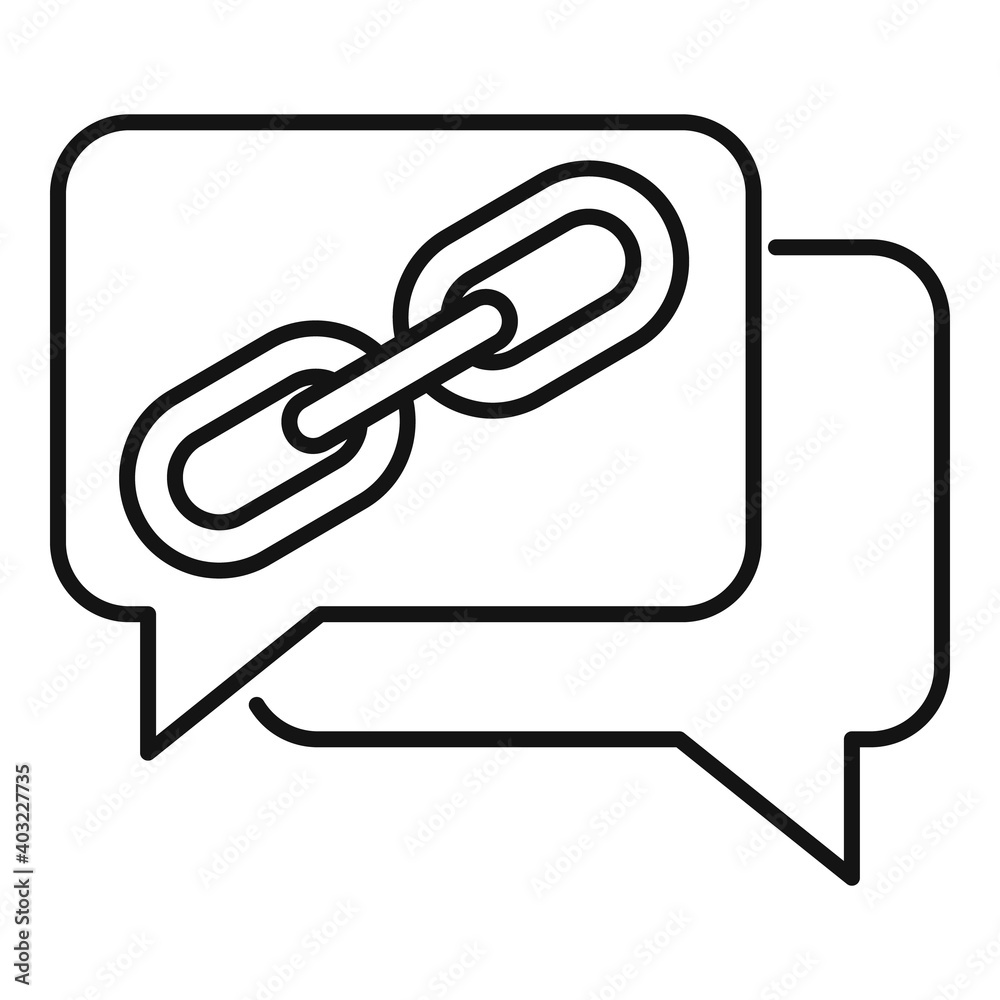 Poster links strategy web chat icon. outline links strategy web chat vector icon for web design isolated on