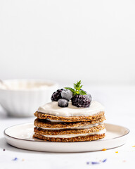 Oat cookies with blueberry topping