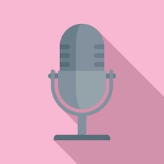 Studio microphone icon. Flat illustration of studio microphone vector icon for web design