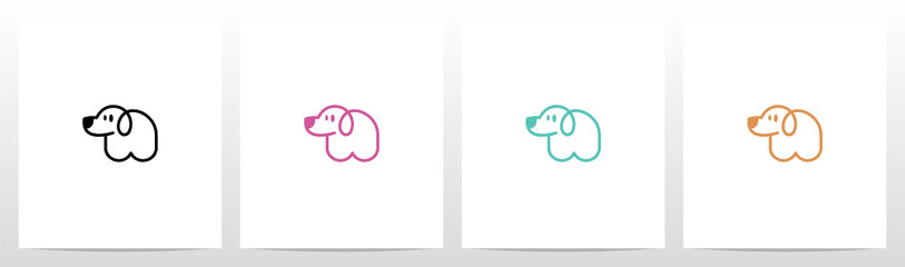 Letter Shaped Dog Letter Logo Design A