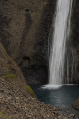 Fototapeta na wymiar Hengifoss waterfall in Upper Herad in Iceland