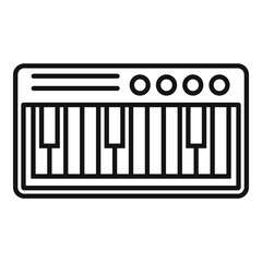 Electric piano icon. Outline electric piano vector icon for web design isolated on white background