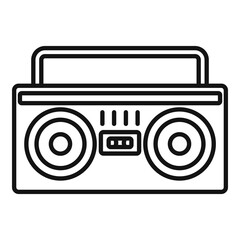 Boombox icon. Outline boombox vector icon for web design isolated on white background