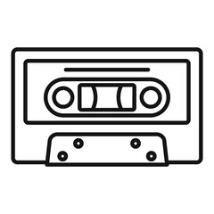 Music cassette icon. Outline music cassette vector icon for web design isolated on white background