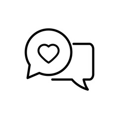 Obraz na płótnie Canvas heart icon. Chat symbol with heart vector. love sign valentines day icon