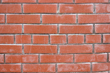 Brick wall with red brick, red brick background. Red grunge abstract background texture with old dirty and vintage style pattern. Texture pattern for continuous replicate.
