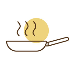 Frying pan vector icon. Kitchen appliance