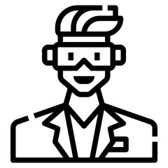 Scientist icon for webpage, application, card, printing, social media, posts etc.