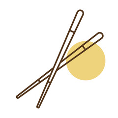 Chinese chopsticks, chop sticks vector icon