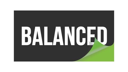 BALANCED text written on black green sticker.
