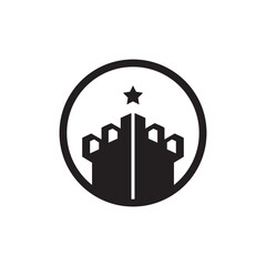 Fort building logo design template