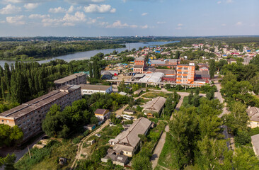 Fototapeta na wymiar view of Levoberezhny district and the Voronezh river in Lipetsk, Russia