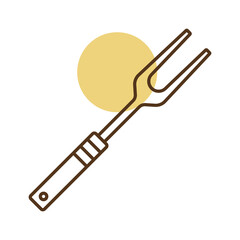 Bbq fork vector icon. Kitchen appliance
