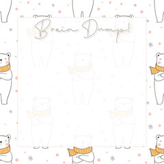 Printable notepad or sticky note for digital papers, journal and printable planners - Happy Cuddle Bear Planner Collection