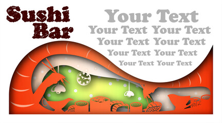 Vector card in paper art style