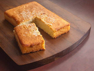 Traditional Salvadoran Cheese Sponge Cake Locally Known as Quesadilla