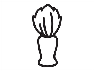 Shaving brush. Simple element Foam Brush. Barber symbol silhouette isolated on white background. 
Vector illustration for Website page and mobile app design. 
