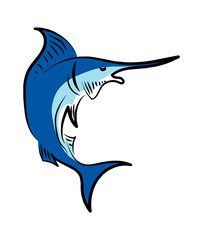 Creative Abstract Marlin Fish Logo stock illustration
