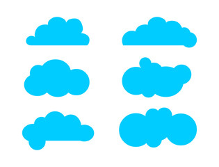 Clouds silhouettes. Vector set of clouds shapes
