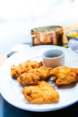 Handmade Japanese fried chicken ready to eat