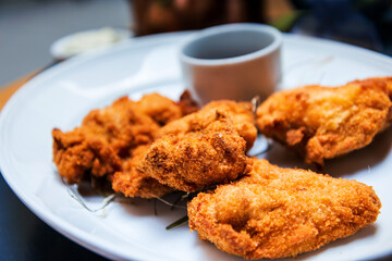 Handmade Japanese fried chicken ready to eat