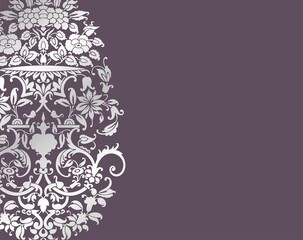 wedding card design, paisley floral pattern , India	