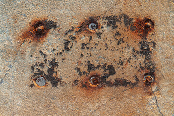 Old rusty textured metal surface. Conception of aging and decay