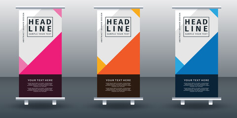 Roll up banner set design template design. Vector illustration