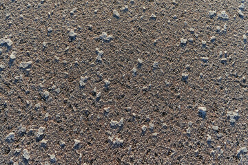 Top close up view of surface on the beach. Details of colorful soil