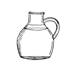 A bottle of olive oil, vector illustration, sketch