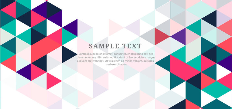 Template design abstract modern colorful triangles on white background with copy space for text.