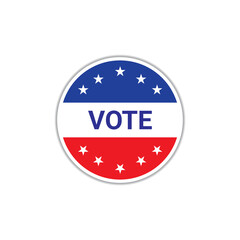 United States of America Presidential Election Button. Vote, election, democracy. Useful for web site, banner, greeting cards, apps and social media posts.