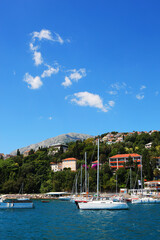 Fototapeta na wymiar Yachts on pier in Montenegro