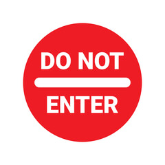 Red sign do not enter isolated on white background.warning sign do not enter