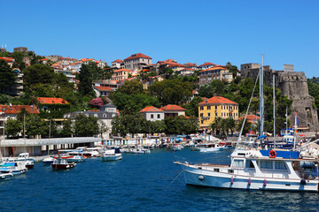 Fototapeta na wymiar Yachts on pier in Montenegro