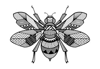 Abstract Ornamental Bees Shape