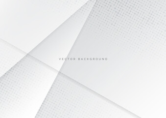 Abstract white and gray gradient background with halftone dot background.