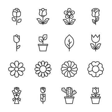 flower icons vector illustrator 