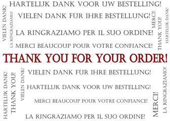Thank you for your order Wordcloud - illustration