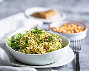 Sprouted lentil salad