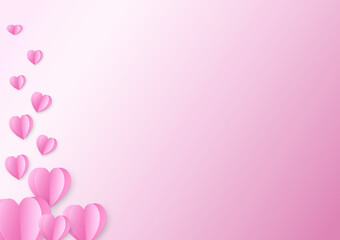 Fototapeta na wymiar pink background,Sweet Heart and Pink Heart on pink background. Vector symbols of love for Happy Women Mother,Valentine Day, birthday greeting card design.