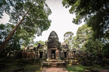 Fototapeta na wymiar The ancient stone castle, Ta Som Temple in Angkor, Cambodia