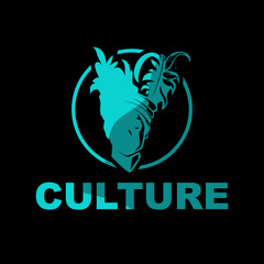 Local Culture Logo Design Vector