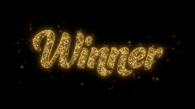 competition prize winner text animation concept