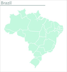 Fototapeta na wymiar Brazil map illustration vector detailed Brazil map with all states