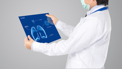 doctor checkup x-ray monitor of lung function