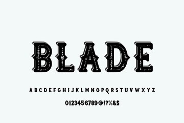 typeface vector design, alphabet font, dark and white style