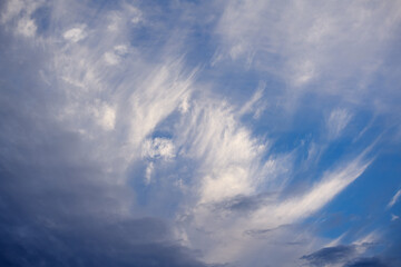 Obraz premium Beautiful blue sky with clouds. Natural background.