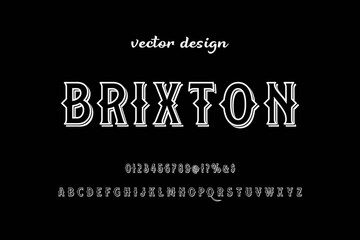 typeface vector design, alphabet font, dark and white style