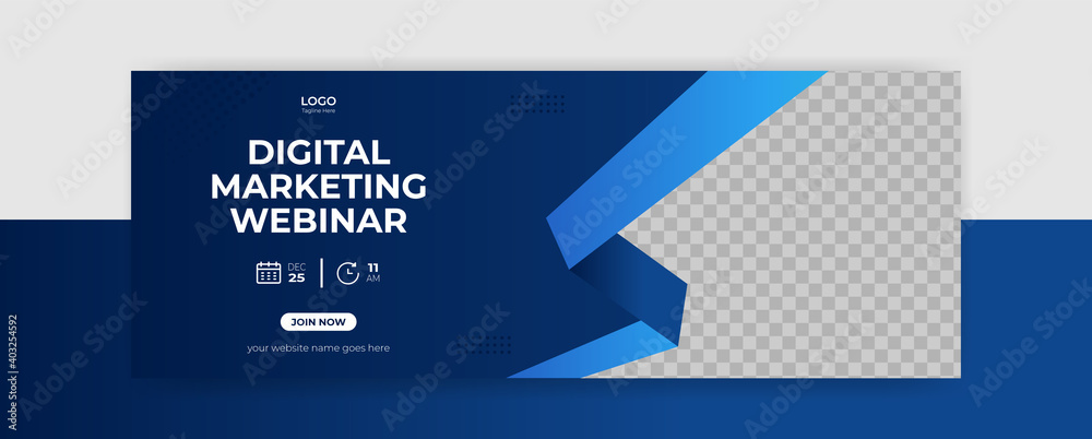Wall mural webinar facebook cover banner template social media post